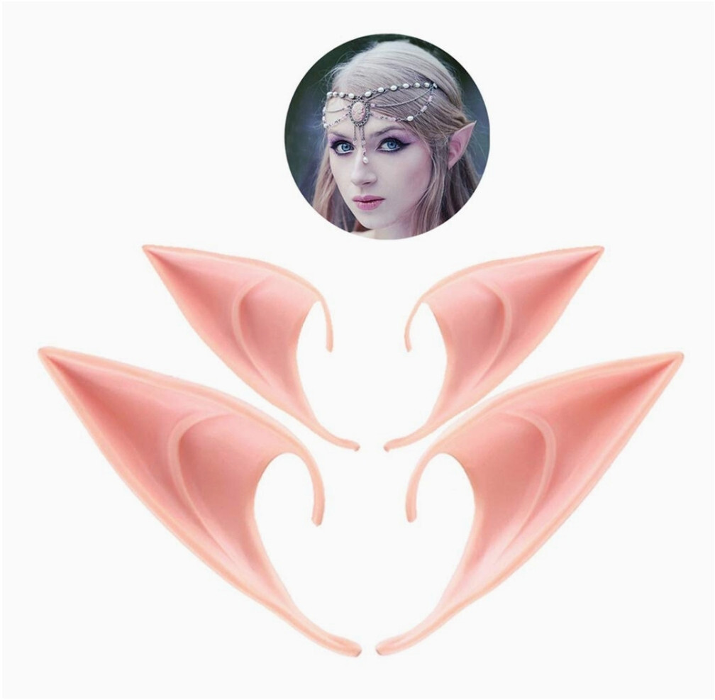 Elf Ears Fairy Cosplay Prosthetic Pair Tan Pale Brown New