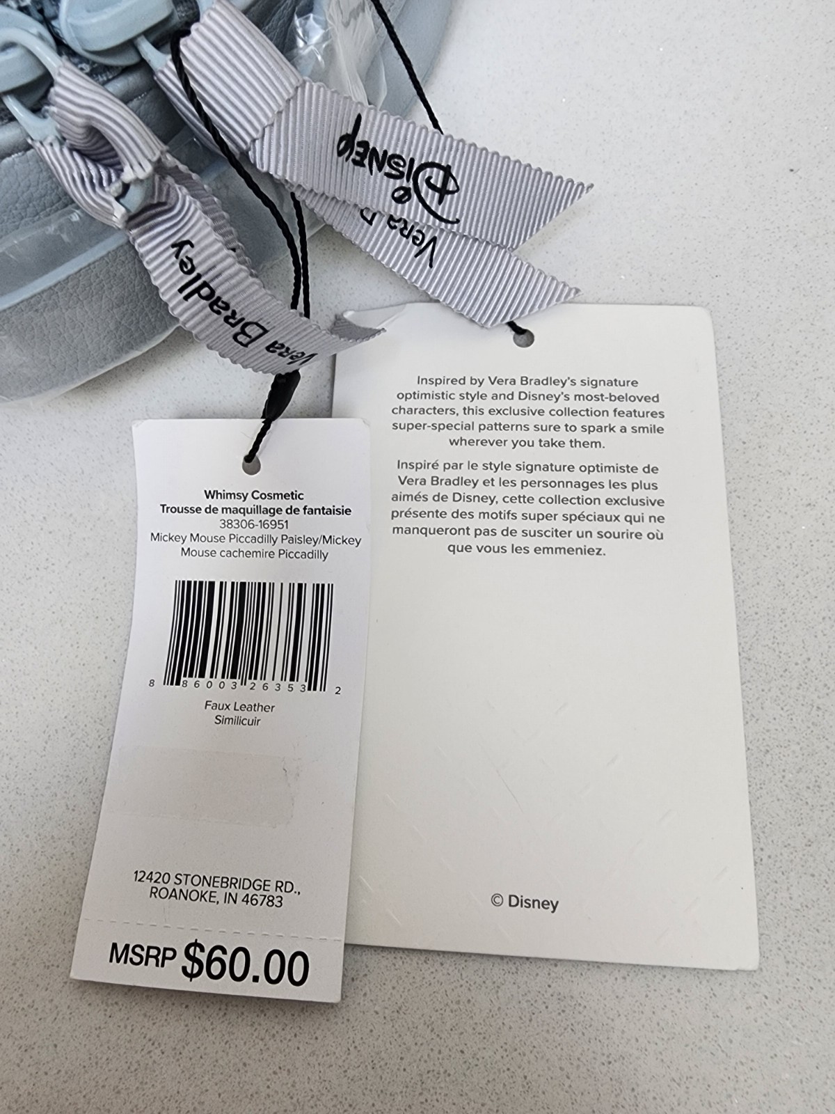 Vera Bradley Disney Whimsy Cosmetic Mickey Mouse Piccadilly Paisley NWT