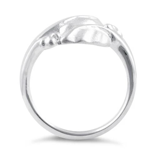 925 Sterling Silver Magnolia Leaf Branch Ring