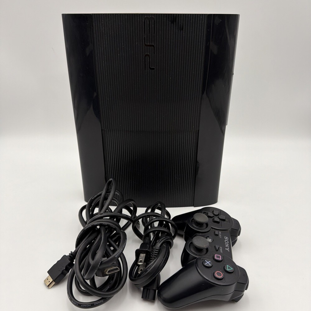 Sony PlayStation 3 PS3 Super Slim Console CECH-4201C 500GB W/ Controller-TESTED
