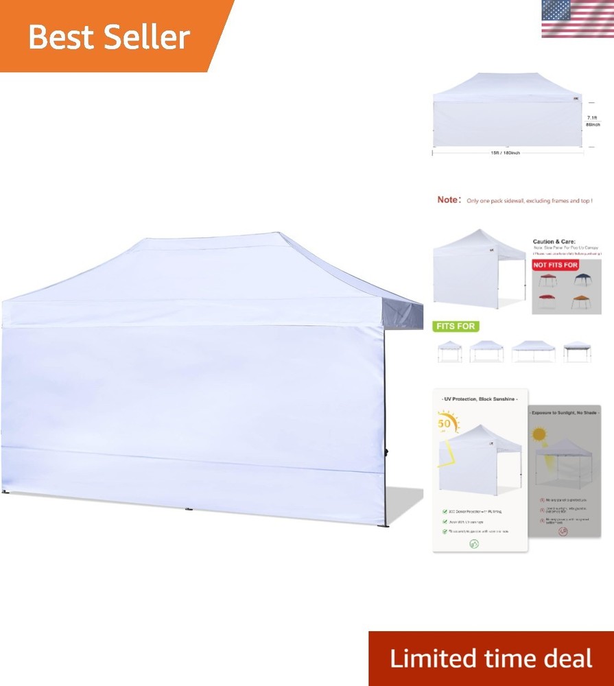 High-Quality 10x20 FT White Polyester Sidewalls - Waterproof & UV-Blocking