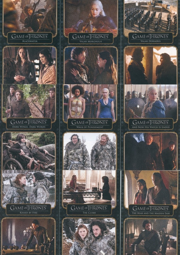 GOT Game of Thrones the Complete series Vol 1 73 card base set + 2 empty wrapper