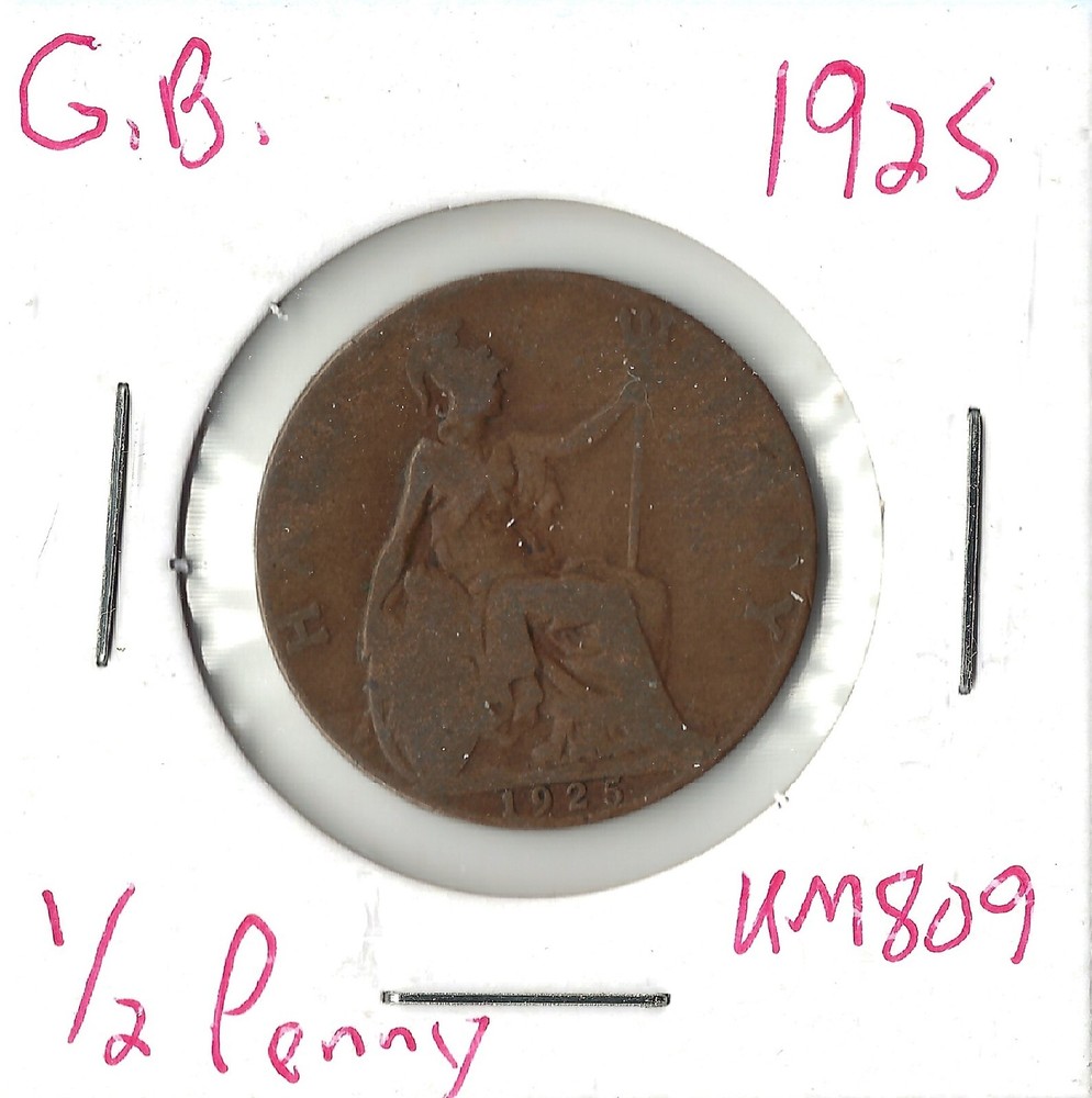 Coin Great Britain 1/2 Penny 1925 KM809, George V