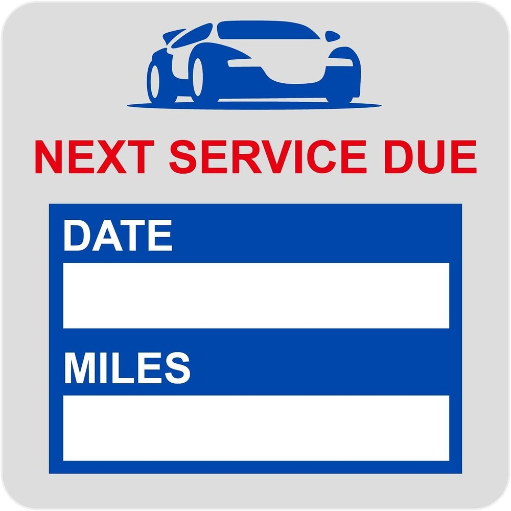Service Due Static Cling Sticker, MeshaKippa Blue 60pcs 2x2 inch,