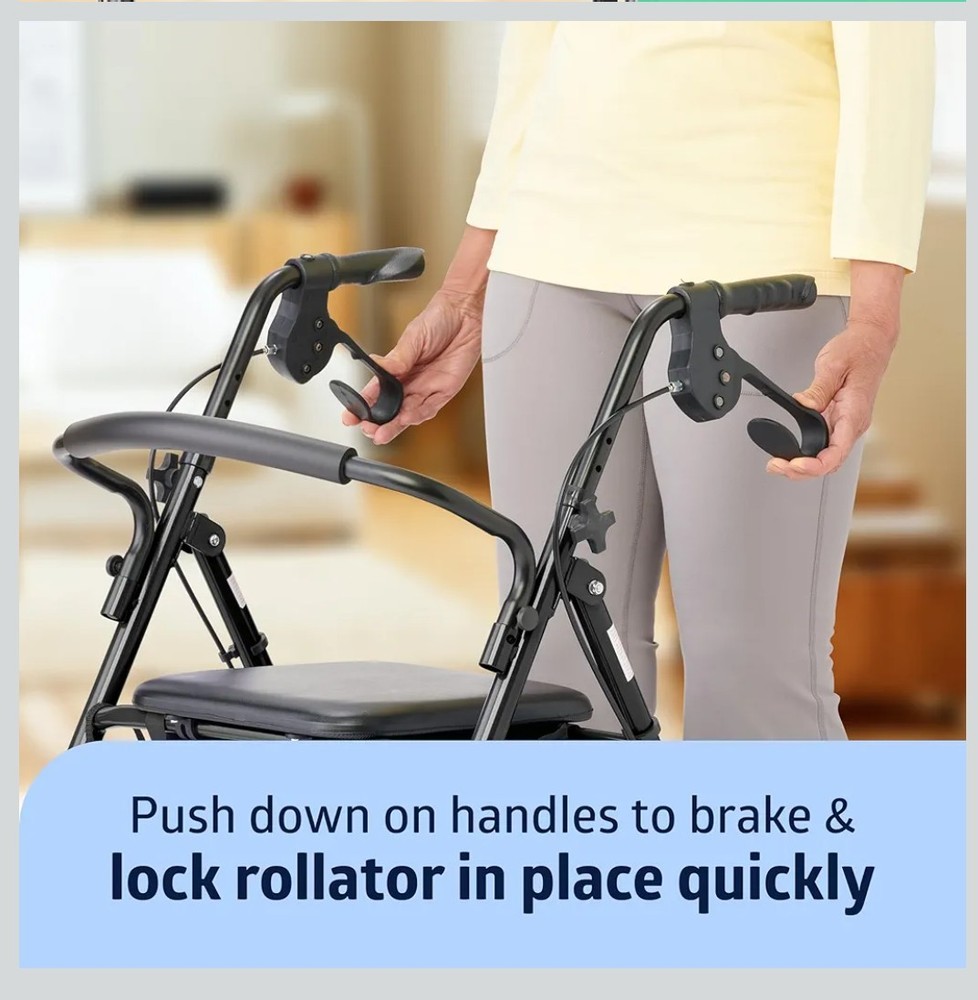 Medline Basic Steel Rollators with 6" Wheels - Black See Description