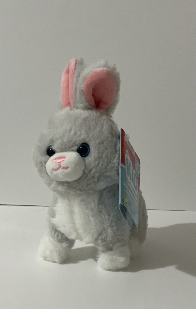 Kid Connection 6" Mini Walking Pet Grey Bunny