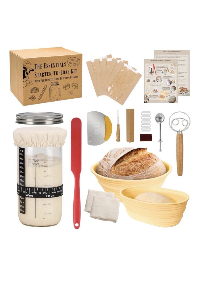Sourdough Starter Kit, Complete Starter-To-Loaf Set with Instructions