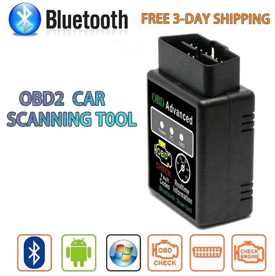 US Bluetooth OBD2 Car Reader Scanner Auto Fault Code Reader Tool (ELM327)