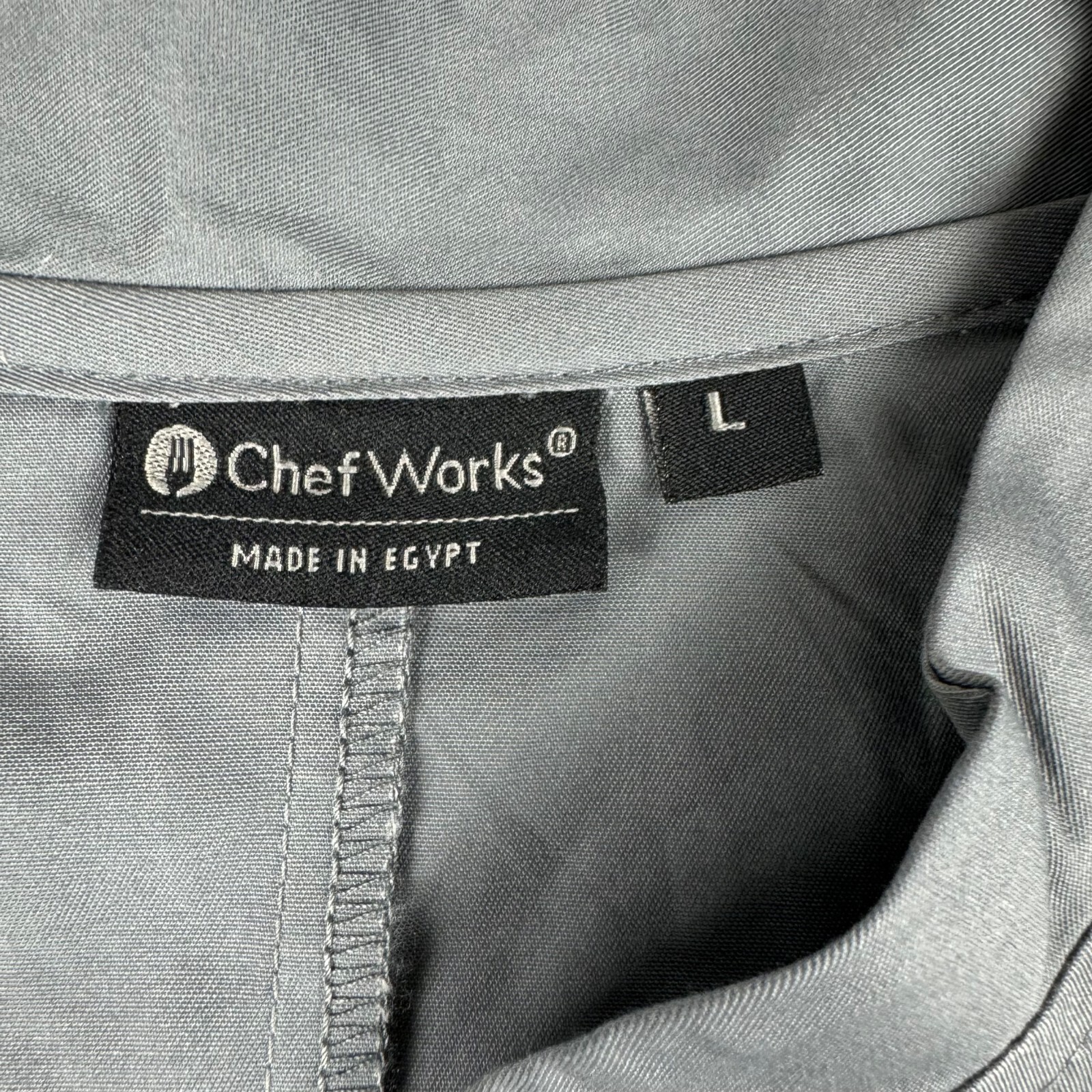 Chef Works Panera Bread Men's Large Gray Button Up Work Shirt