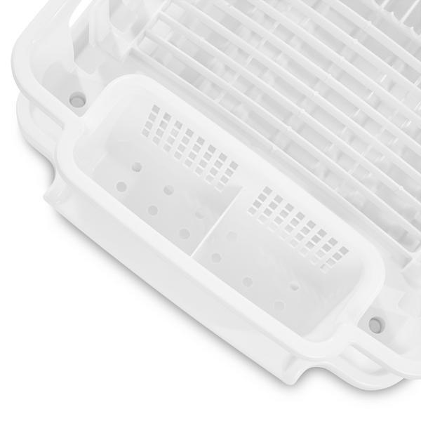 New Sterilite 2-Piece Large Kitchen Sink Tabletop Set Dish Rack Drainer, White