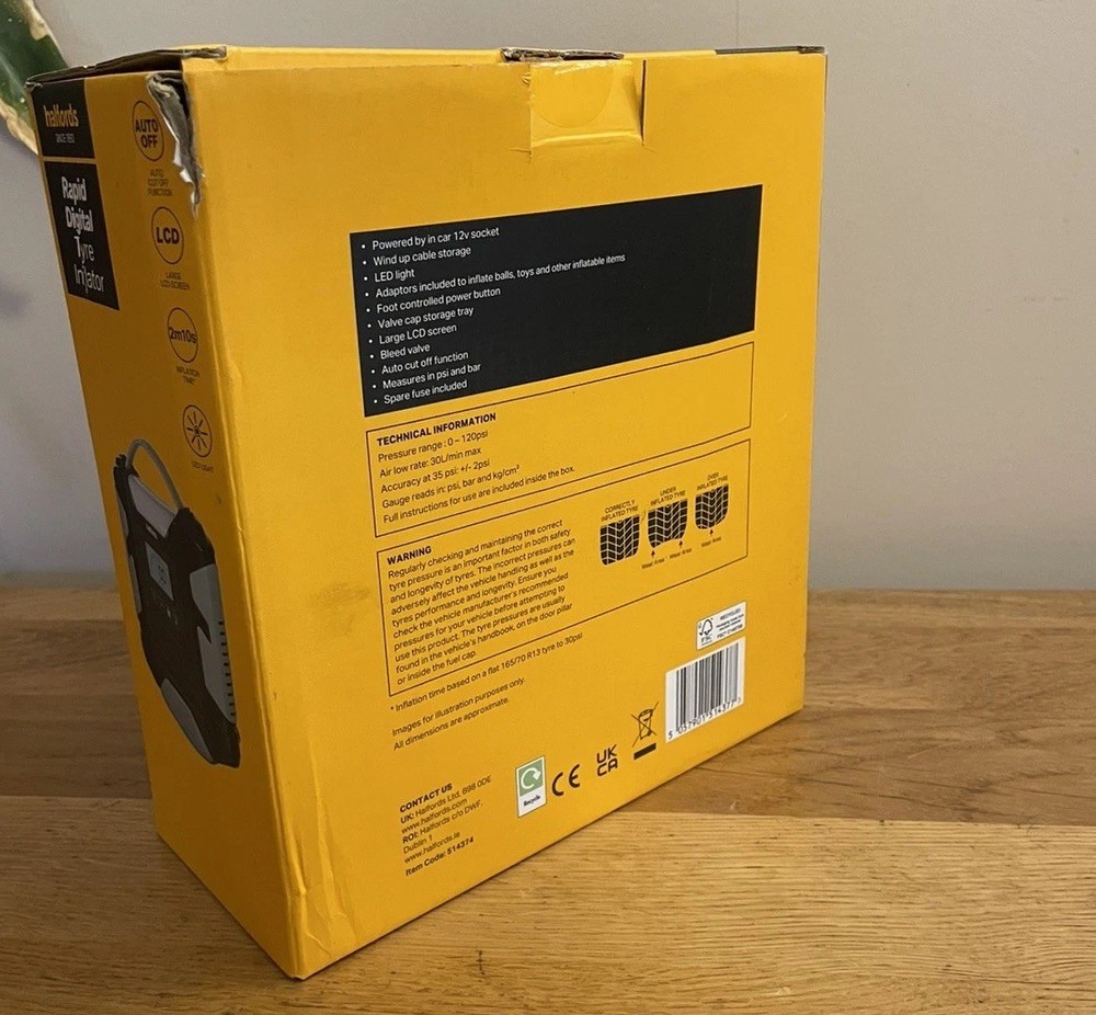 Halfords 514374 Rapid Digital Tyre Inflator