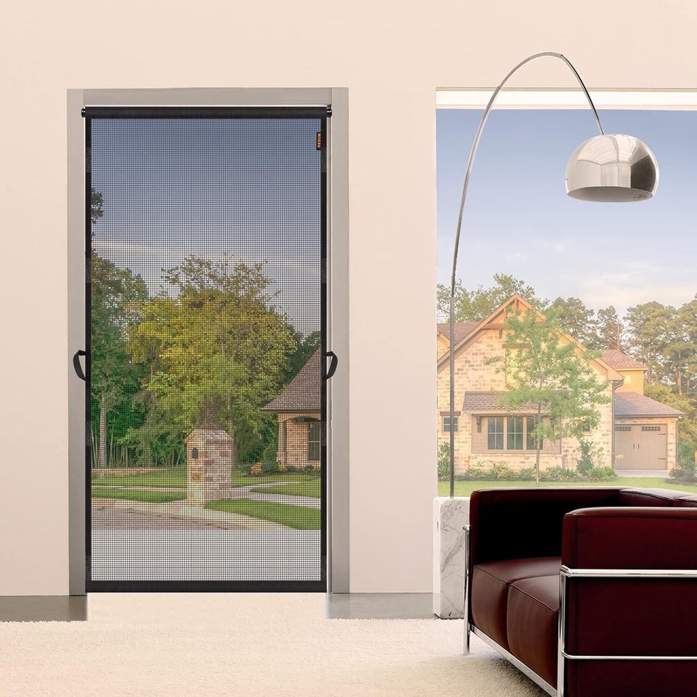 Retractable Hanging Screen Door for 36" X 80" Entries - Easy Install & Fireproof