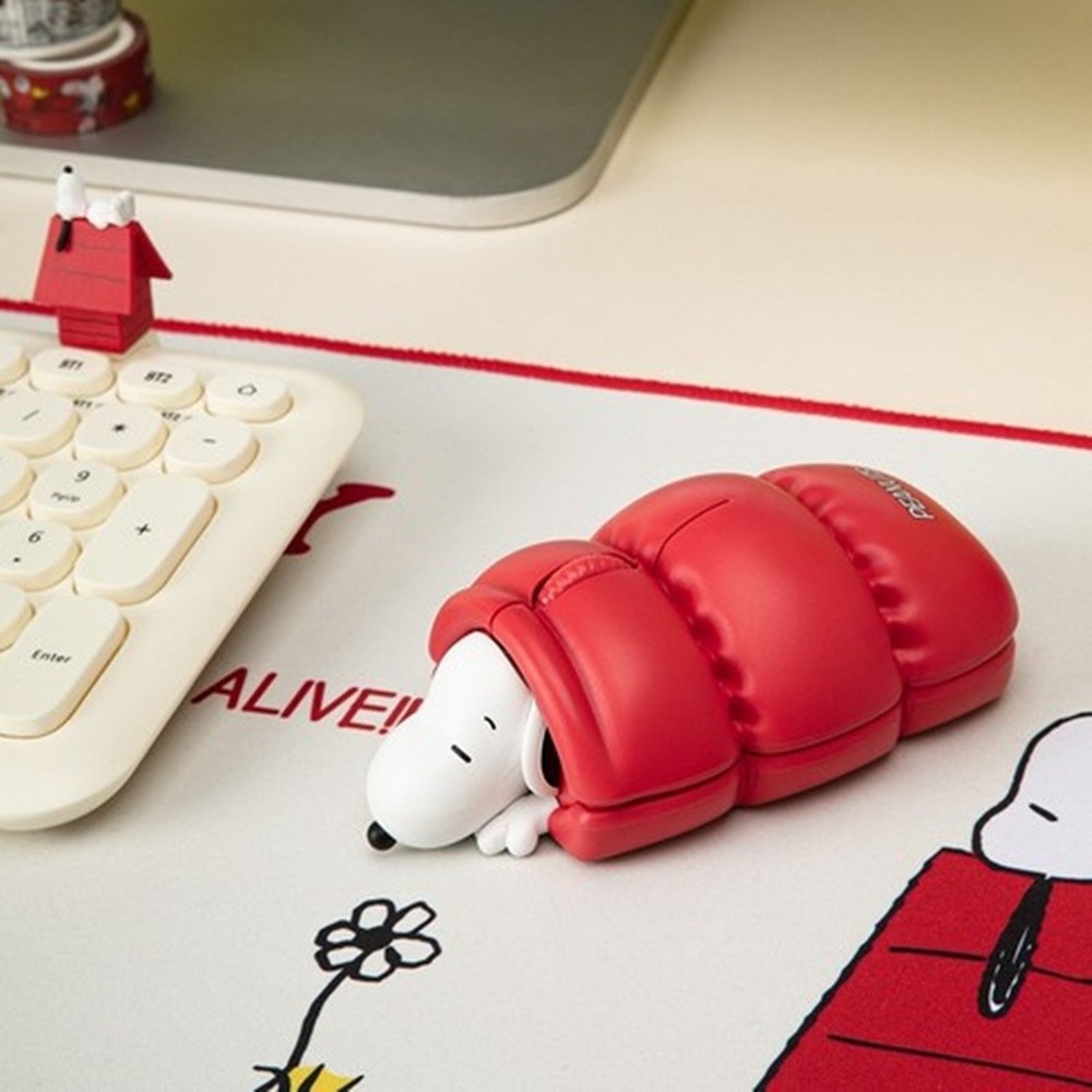 Snoopy Peanuts Figure Design Multi Pairing Silent Bluetooth Mouse Pad Set Royche