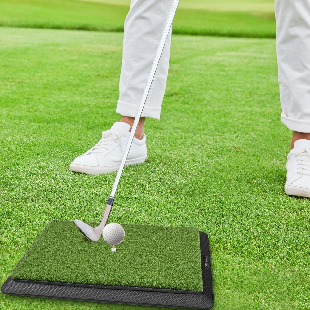 3 in 1 Golf Hitting Mat with Clear Swing Path Feedback 13 * 17in Replaceable ...