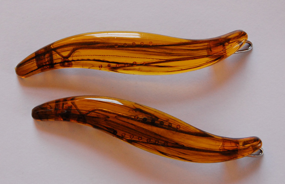 VINTAGE TORTOISE PLASTIC BARRETTES HAIR ACCESSORIES 3 inches • 1970's DEADSTOCK