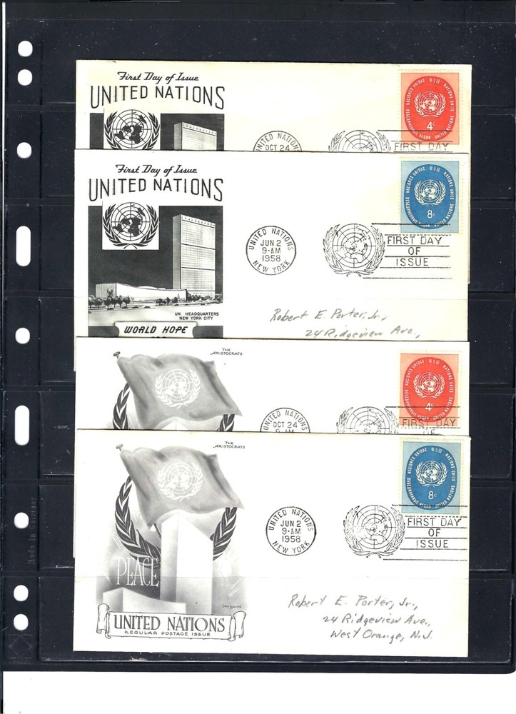1958 REGULAR ISSUE FDC's (12) (Scott# 63 & 64) - MIXED CACHETS (311A)
