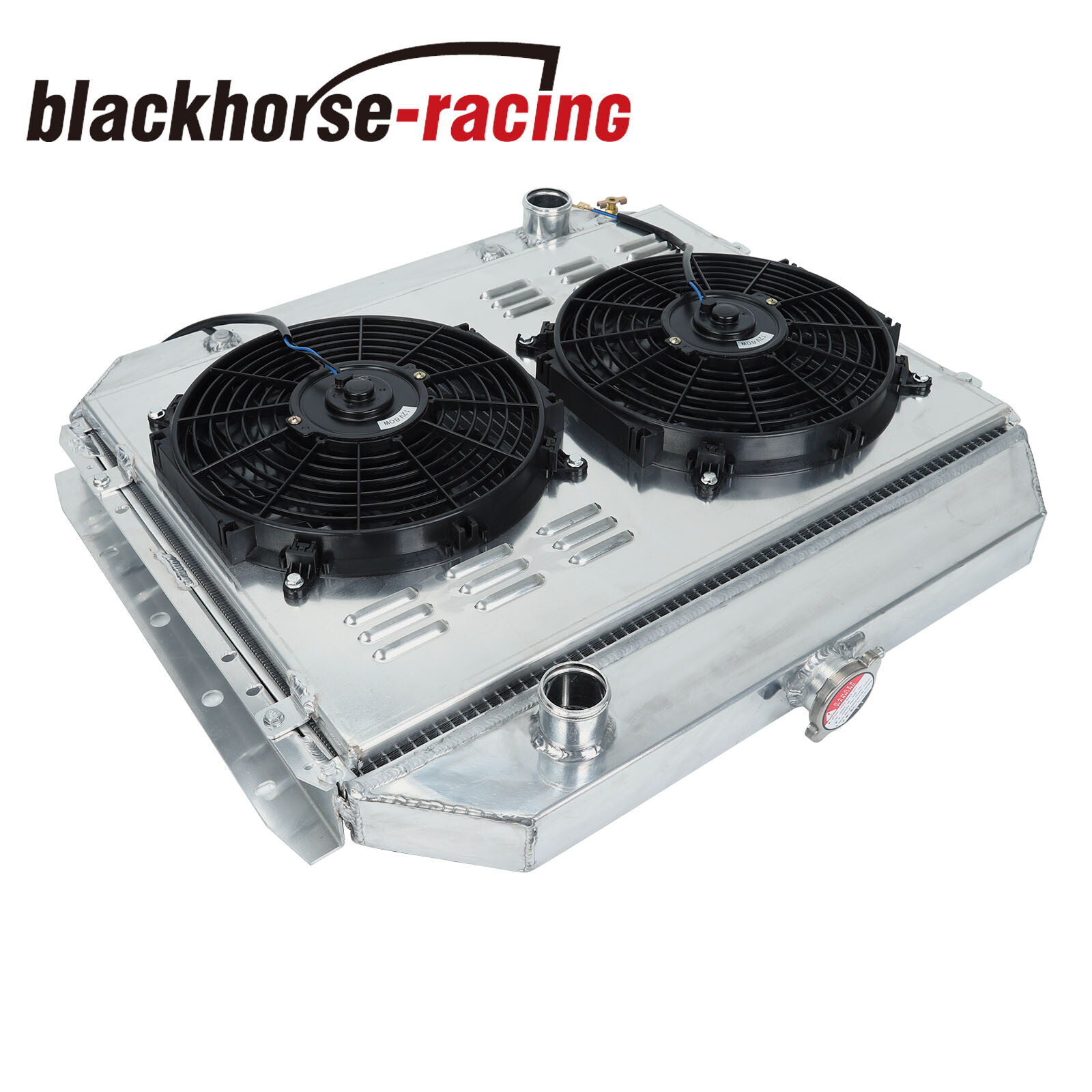 For 1966-1979 Ford F100 F150 F250 F350 Bronco V8 3 Row Radiator+Shroud Fan+Relay