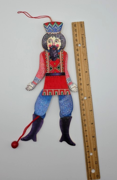 Vintage 1987 Terrie Floyd Wooden Dancing Pull String Jumping Jack Puppet