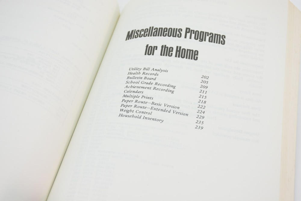 Radio Shack Using the TRS-80 in Your Home Basic Computer Programs 62-2069