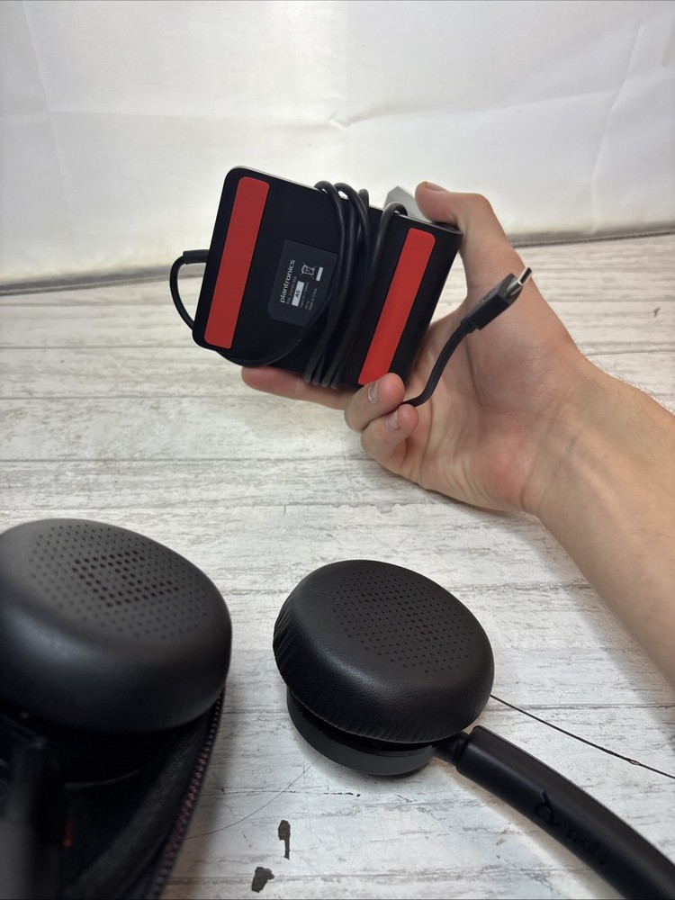 Poly Voyager 4320 Bluetooth Wireless Headset with USB-C Dock - Tested Clean