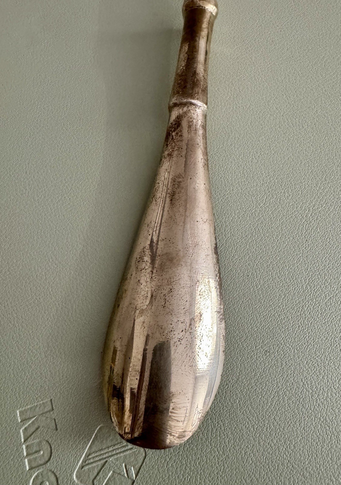 Vintage Solid Brass Shoe Horn & Backscratcher Long Handle Mid Century 22” Long