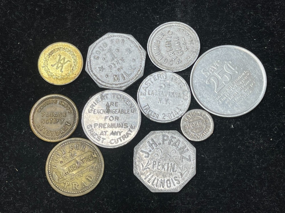 Assorted 10 Token Medal Coins Lot High Value