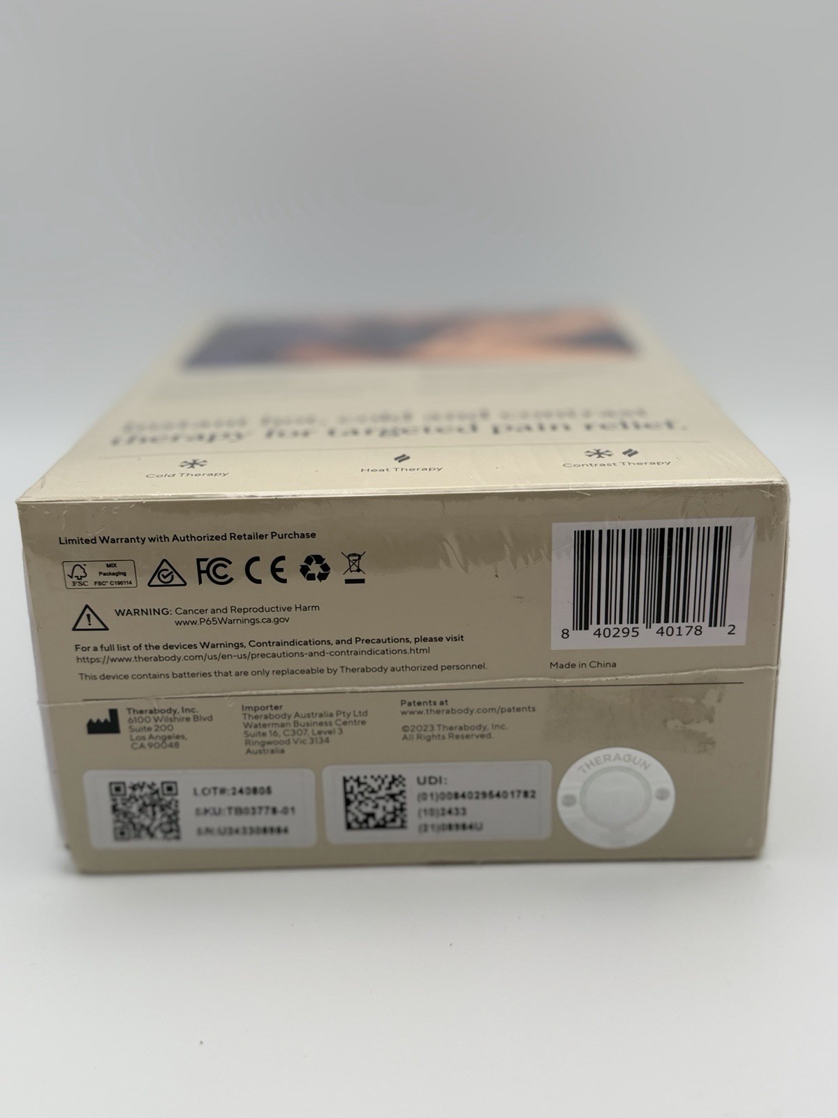 Therabody RecoveryTherm Cube Relieve Pain Cold Heat Therapy Wellness - NEW