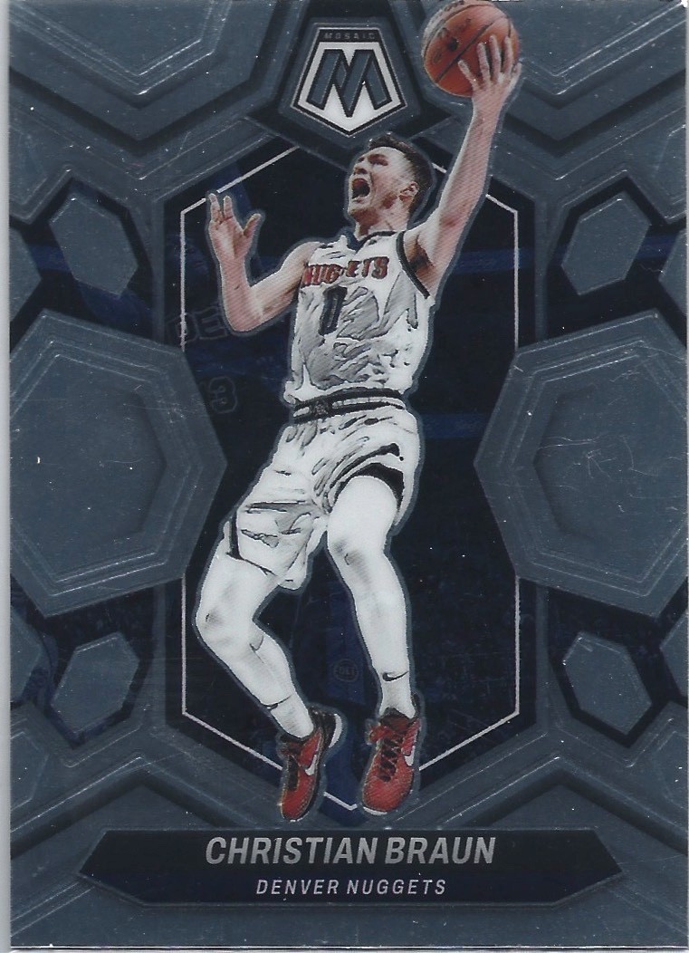 Christian Braun 2024 Topps Chrome ORANGE WAVE REFRACTOR /25 + Mosaic 2-Card Lot