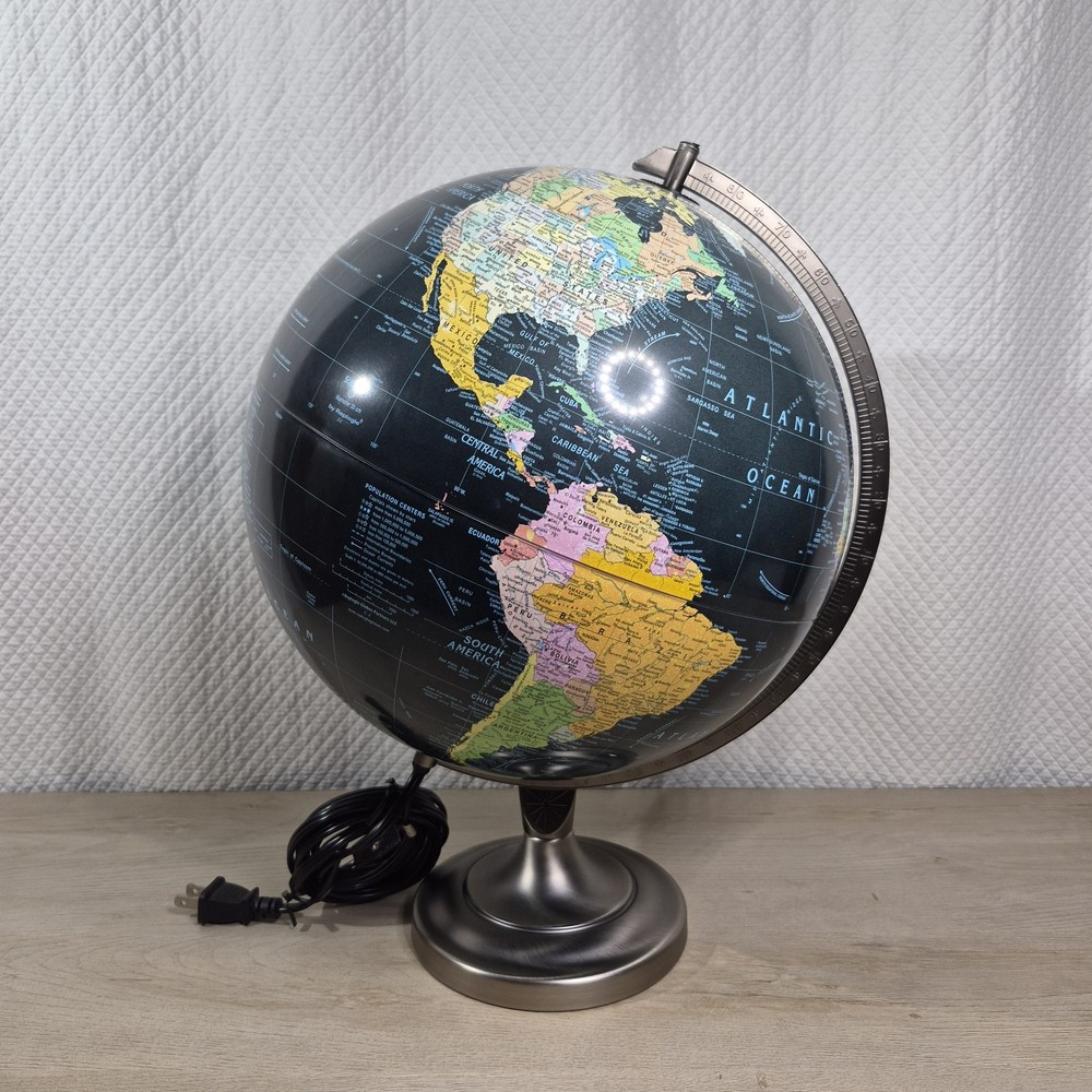 Replogle Orion 12" Black Illuminated Globe Lighted
