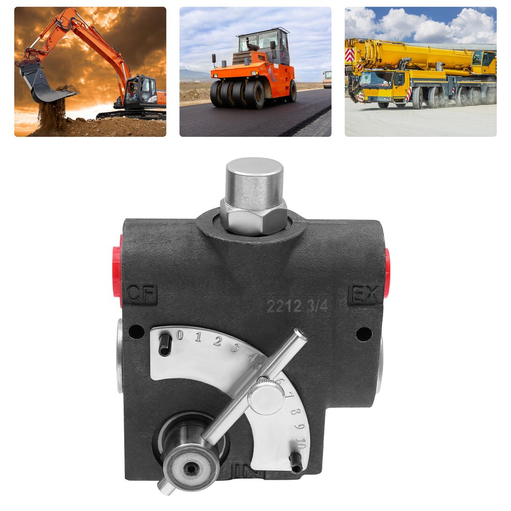 Hydraulic Adjustable Variable Flow Control Valve w/ Relief, 0-30 GPM, 3/4” NPT