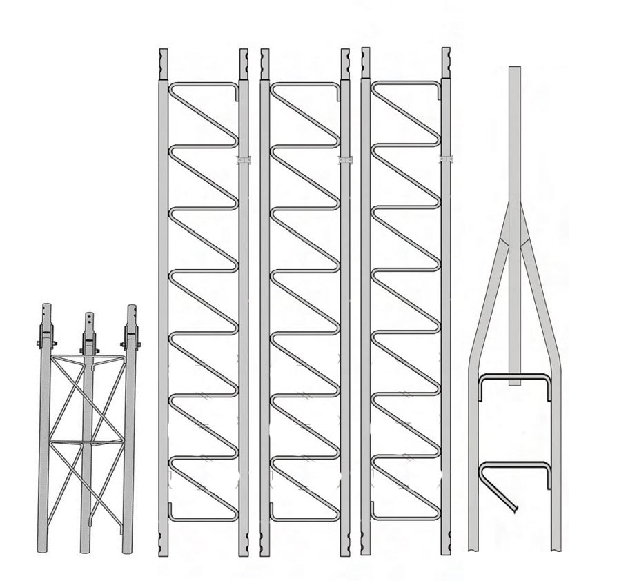 Rohn 25G 40' Tower with Hinged Base (Fold Over Base)
