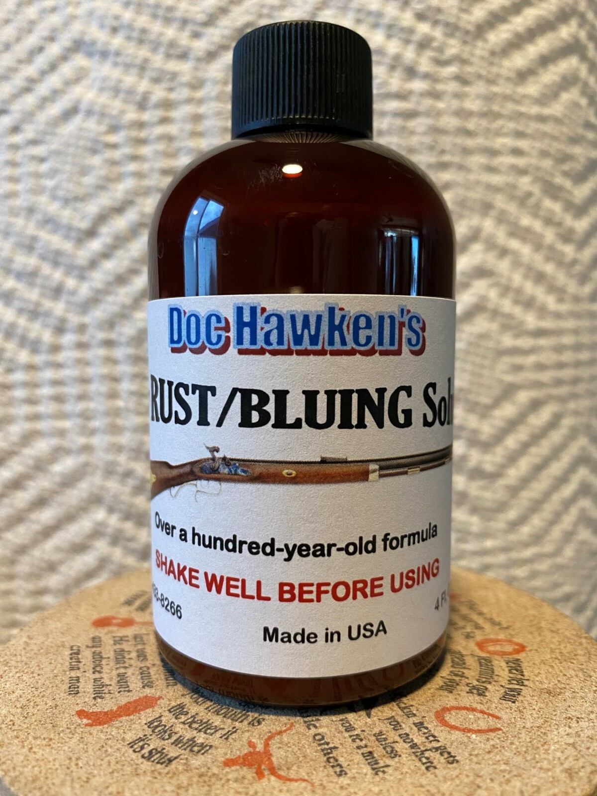 4 oz Slow Blu/Rust solution .Excellent for all Muzzleloaders
