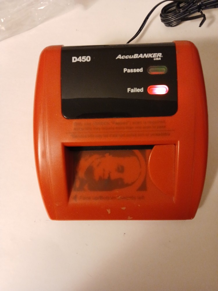 AccuBanker D450 Automatic Counterfeit Bill Detector w/AC Adapter UNTESTED AS-IS