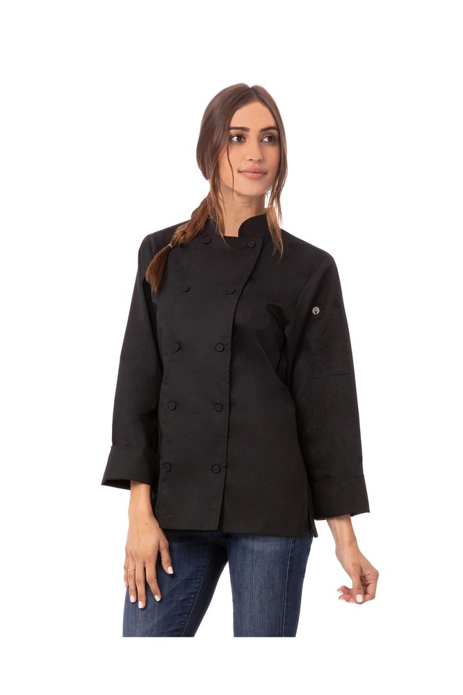 Chef Works Women's Sofia Chef Coat Medium Black