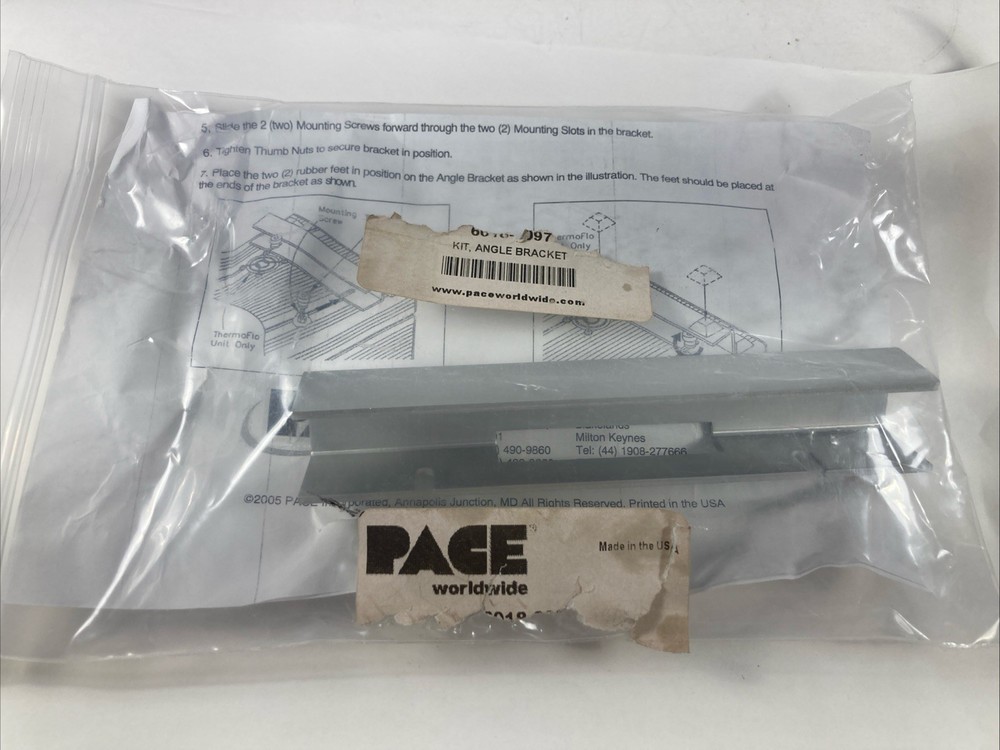 Pace 6018-0097 Angle Bracket Kit NOS