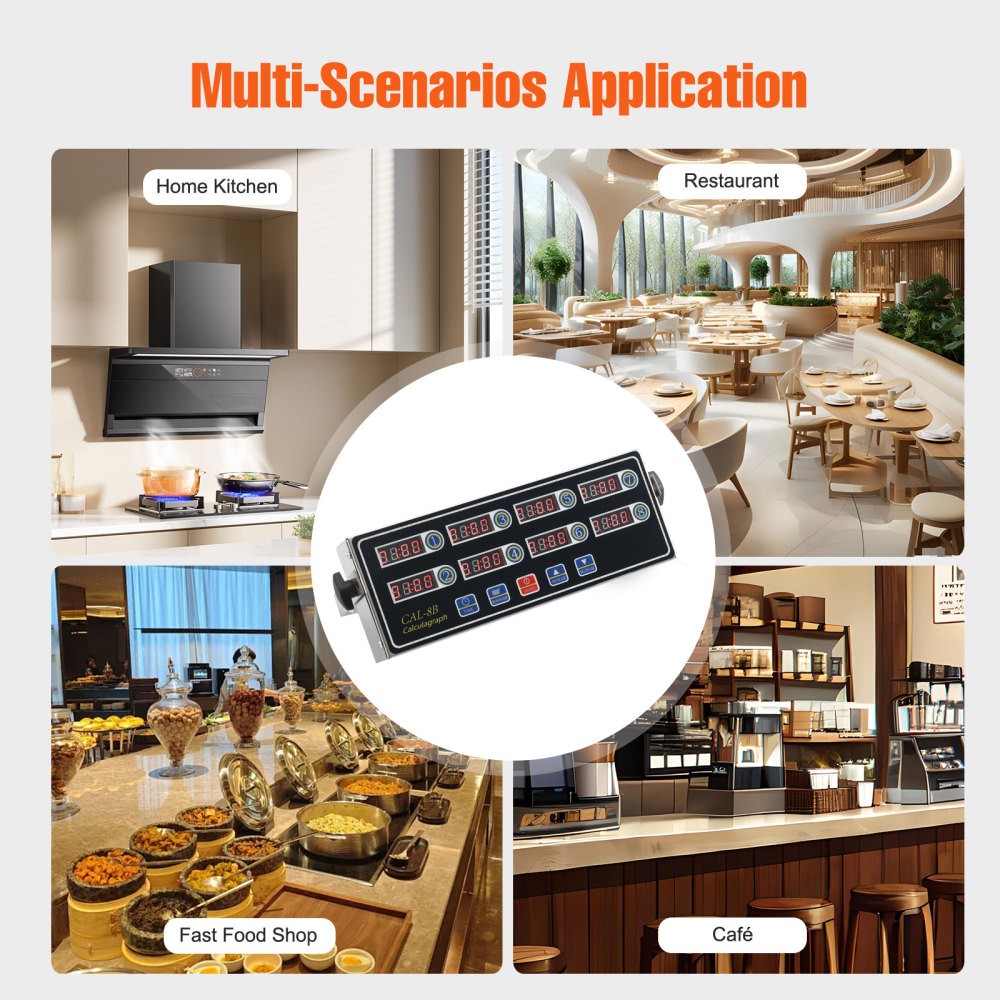 Commercial Kitchen Timers Digital Kitchen Timer 8 Channel for Cooking Timer