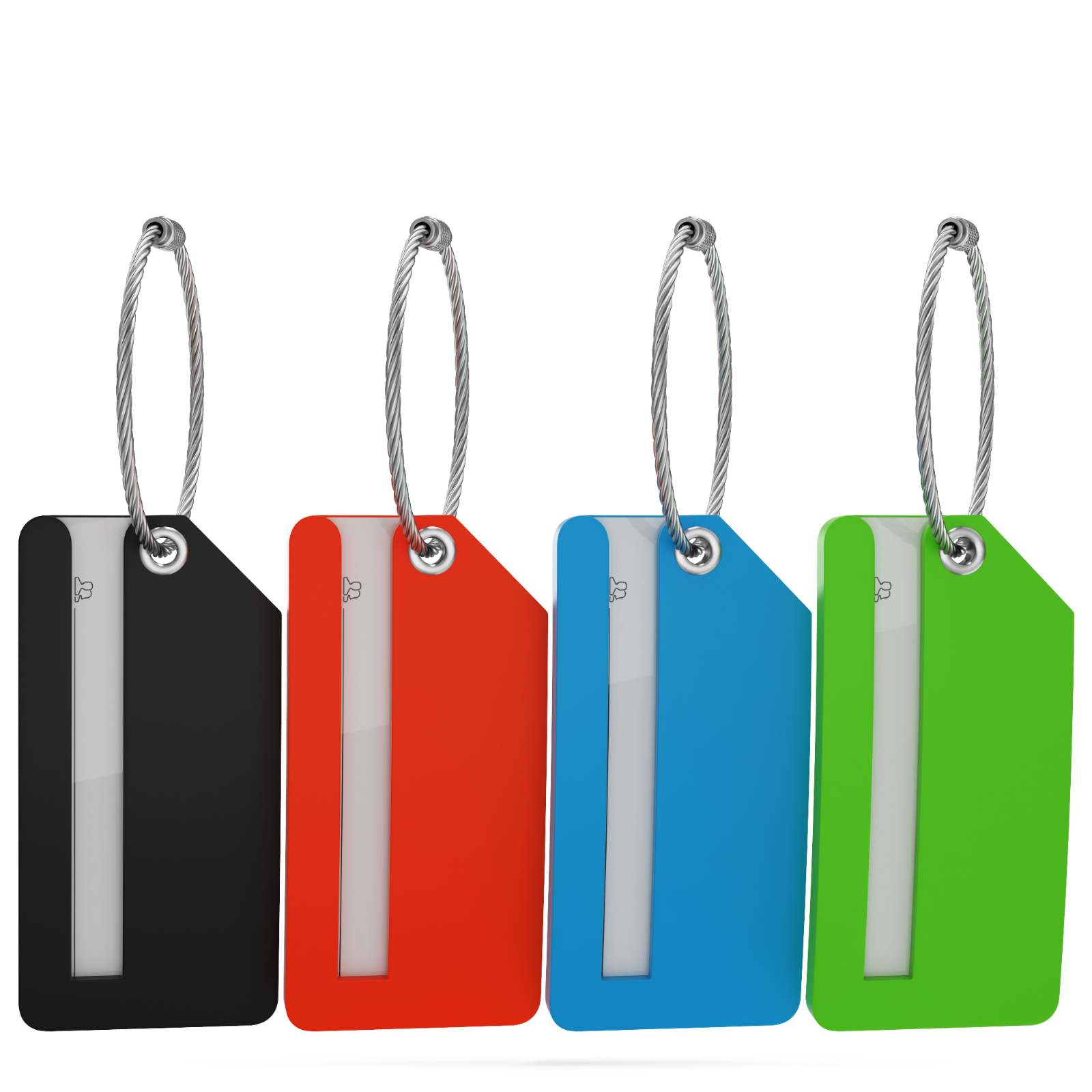 Shacke 4pack Small Luggage Tags - Fully Bendable Rubber Tags - Privacy Cover