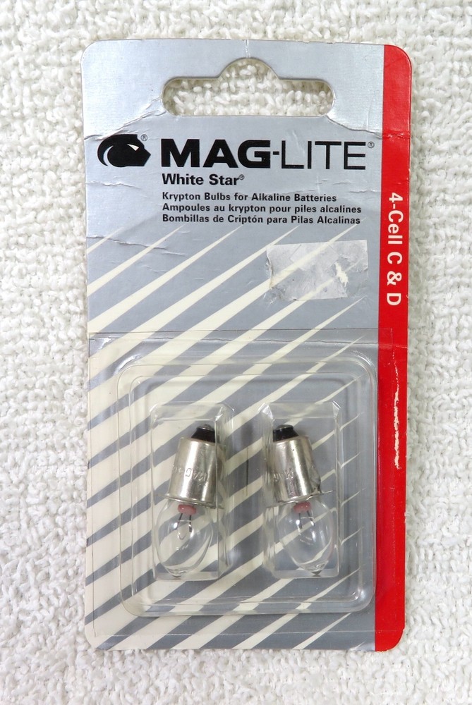 MAG-LITE White Star Krypton Bulbs For 4 Cell C & D. NOS