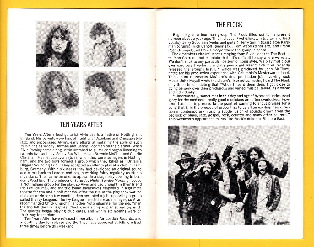 Ten YearS After Mother Earth BiLL Graham FiLLmore EaSt 1968 Program