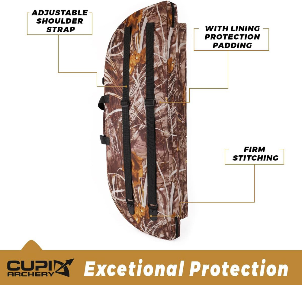 Compound Bow Case Soft Light-Weight Bow Bag with Arrow Pocket and Backpack Strap