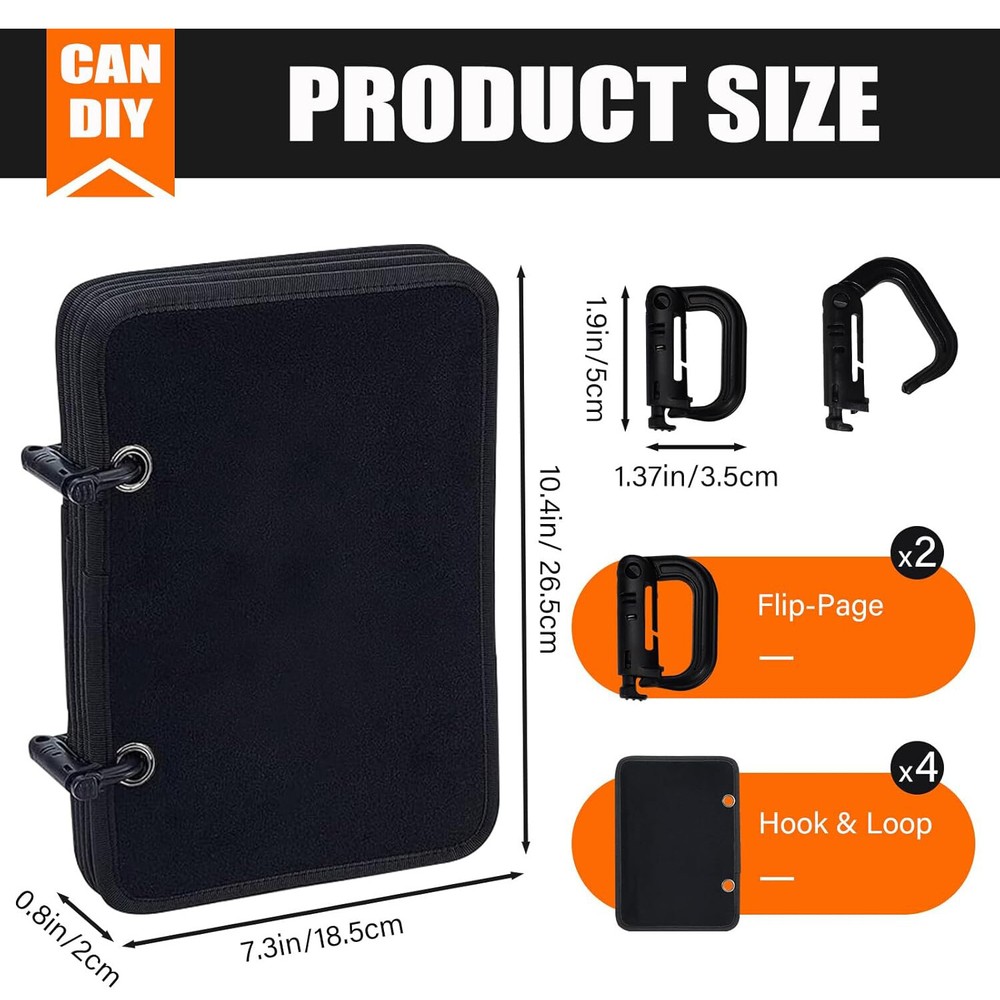 Patch Booklet Organizer Flip Page Patch Book Panel Board & Removable Ring Binder