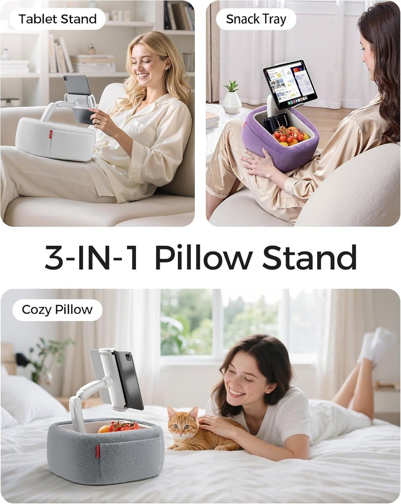 Plush Lap Tablet Holder with Snack Compartment