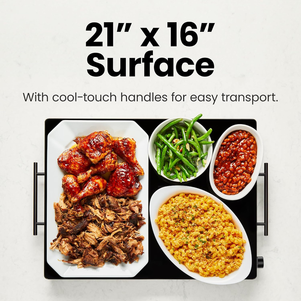 Electric Warming Tray with Adjustable Temperature Control, Perfect for Buffets,