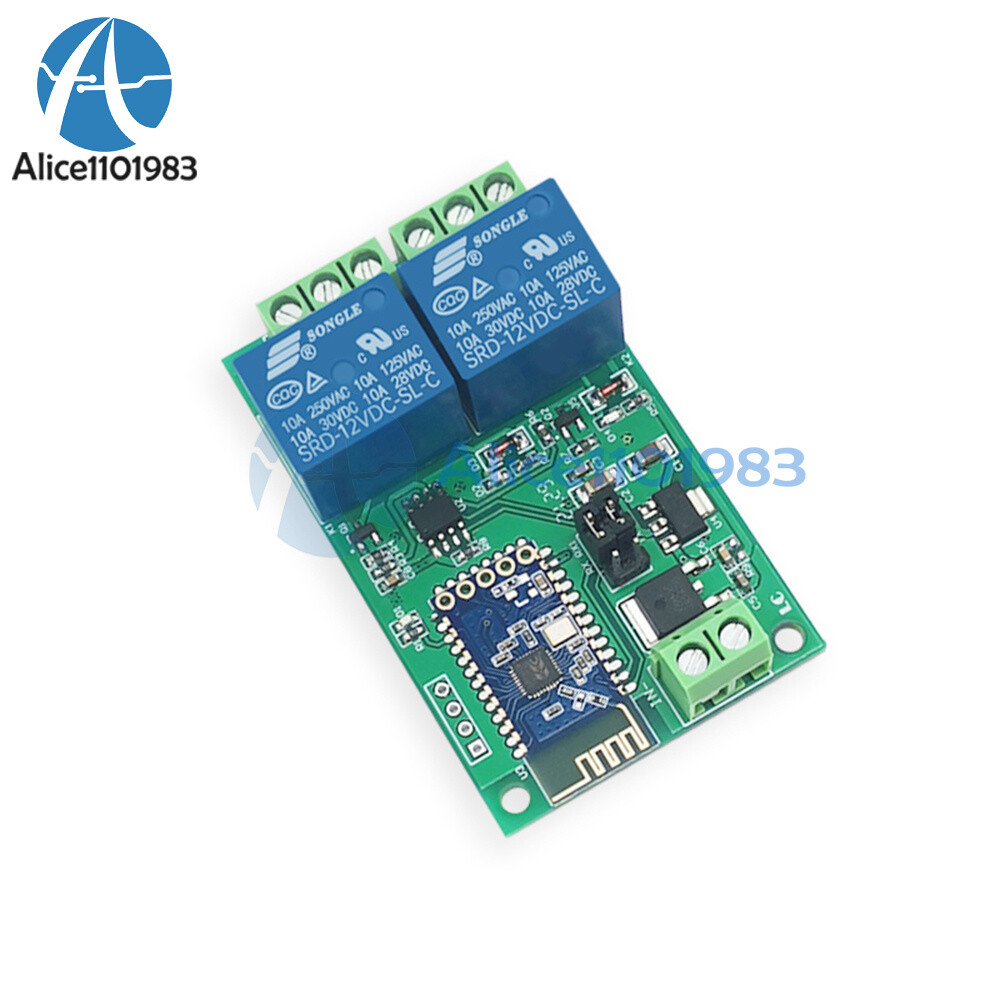 DC 12V 2CH Bluetooth Relay Module Smart Home Mobile APP Remote Control Switch