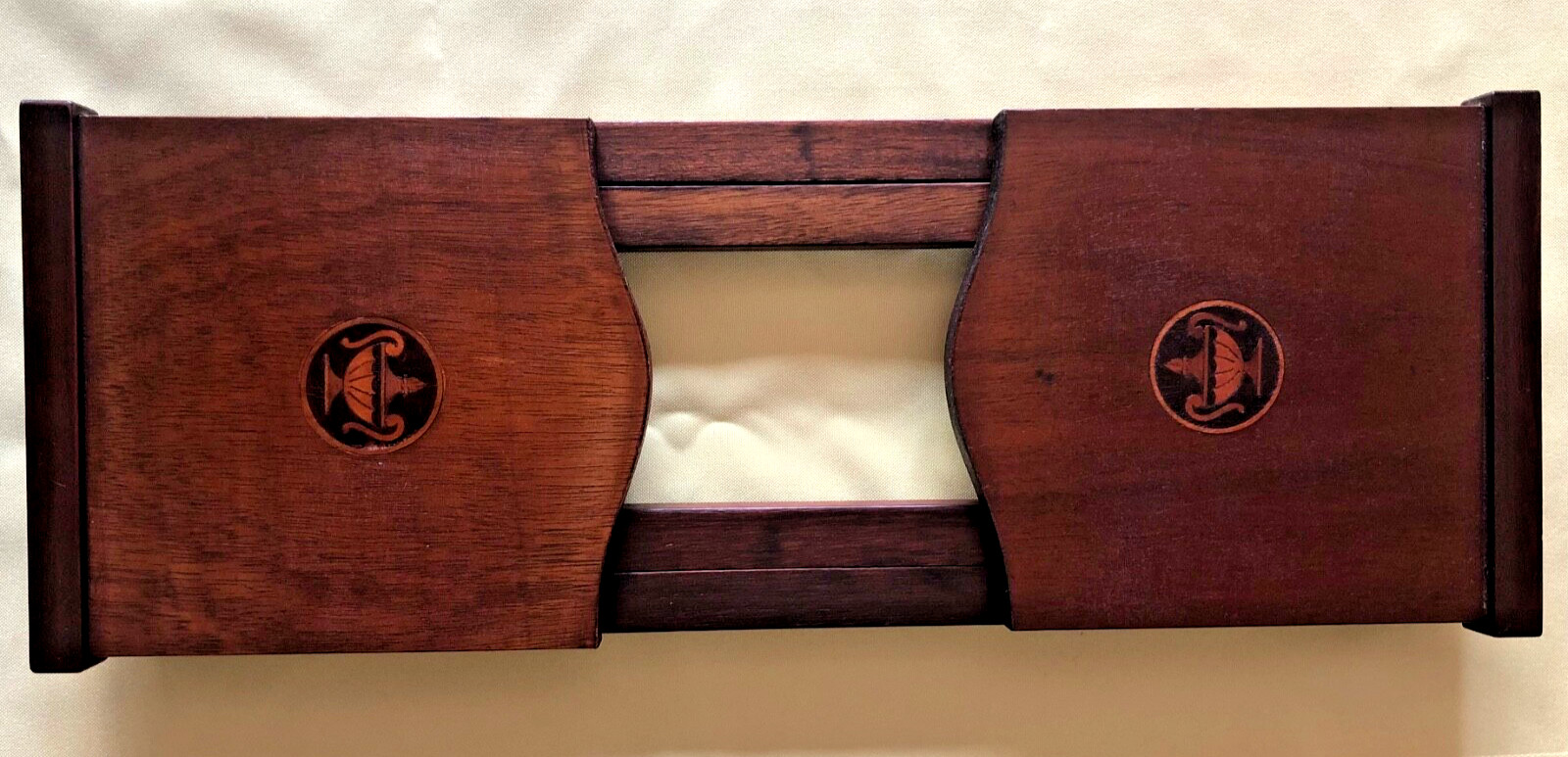 Antique English Regency Mahogany Book Slide Expandable Bookend Holder Library