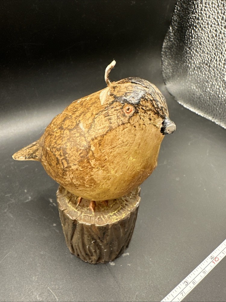 Vintage Wax Bird Candle Robin