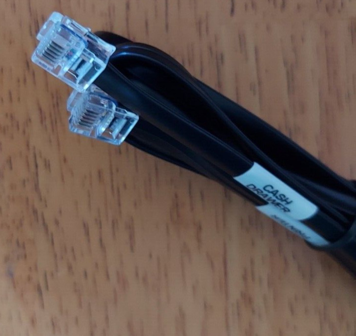 6-pin Black Printer to Cash Drawer Kick Cable Cord Fits Square 37965600 CD3