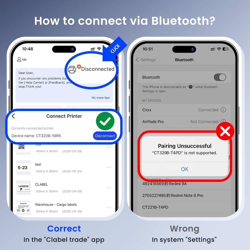 CLABEL 320B Label Maker 3 Inch Bluetooth Barcode Printer Thermal Label Printe...