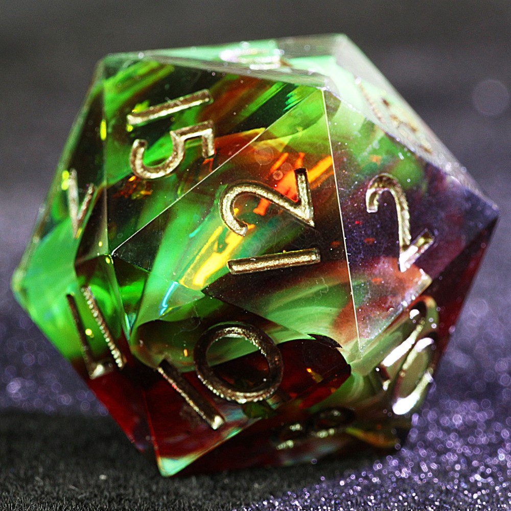 9 Polyhedral Resin Dice Sets D&D Trinity Holographic Scorch for RPG