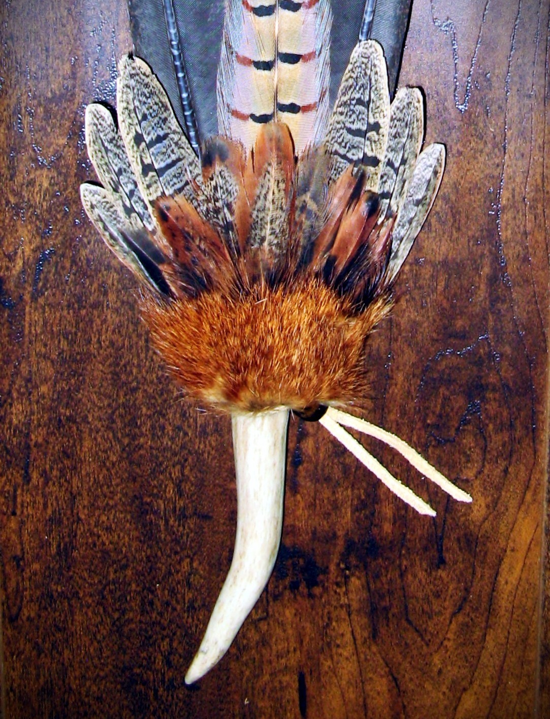 TURKEY TAIL NATIVE AMERICAN SMUDGE FEATHER FANS ANTLER 18"